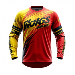 เสื้อแข่งรถมอเตอร์ไซค์ผู้ชาย แขนยาว ทรงพอดีตัว ระบายอากาศและกันลม ดีไซน์แบบซับลิเมชั่น สำหรับการแข่งรถมอเตอร์ไซค์และรถยนต์ - Product Image 1