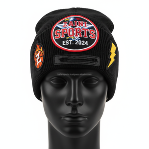 Gorro de invierno para mujer Premium 370 GSM, tejido de punto acrílico suave, logotipo bordado personalizado, gorro negro cálido, gorro jacquard - Product Image 1