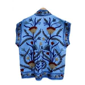 Suzani เสื้อแขนกุดปักลายดอกไม้, เสื้อแขนกุดผ้าฝ้าย100% ระบายอากาศได้ดีเป็นมิตรกับสิ่งแวดล้อมเสื้อนอกฤดูหนาว - Product Image 3