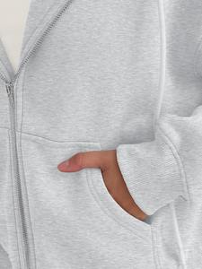 Sudadera con Capucha Personalizada al por Mayor para Mujer, con Cierre Completo, Antibolitas, Transpirable, para Invierno, con Logotipo Personalizado - Product Image 4