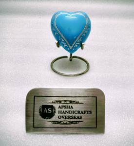 ที่เก็บอัฐิรูปหัวใจ สีฟ้า/ลายพิมพ์รูปหัวใจ สำหรับใส่เถ้ากระดูก - Product Image 2