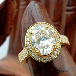 Custom Fancy Solitaire OVAL SHAPE VVS Moissanite Fine Jewelry Set 100% Satisfacción Garantizada 14K 18K Oro 925 Plata - Product Image 5
