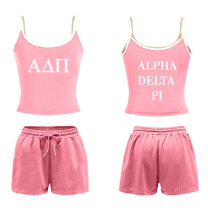 เสื้อสเวตเตอร์คอกลมอัลฟาเดลต้าแบบพรีเมี่ยมเสื้อสเวตเตอร์มีตัวอักษรแบบหลวมพิมพ์ลายตัวอักษรกรีกขนาดใหญ่ - Product Image 1