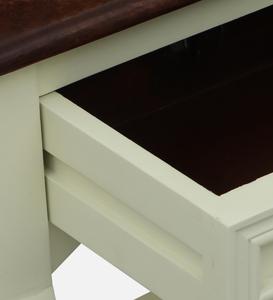 Modern Solid Mango Wood Nightstand with <b>Drawer</b> Storage Two Tone Finish <b>Side</b> Table for Bedroom & Living Room End Table Furniture - Product Image 4