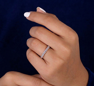 14K Gold Elegant Lab Grown Diamond Wedding Engagement <b>Ring</b> 0.58CT Oval Brilliant Rhodium Plated VVS1-VVS2 Clarity - Product Image 6