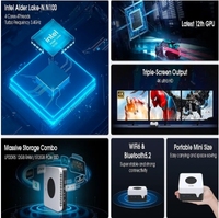 Mini PC CHUWI LarkBox X, 12 Go de RAM, 512 Go de SSD, Intel N100, PC de jeu, graphismes UHD pour processeurs Intel de 12e génération, WiFi 6, ordinateur de bureau