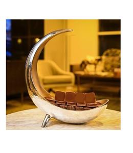 Cuenco de Metal plateado Superior, plato de mesa de diseño con forma de Luna para postres, bodas, cuenco de Metal para servir Chocolate - Product Image 1