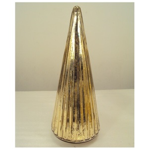 Gold Mercury Glass <b>Christmas</b> <b>Tree</b> Ornaments <b>Table</b> Top Decorative For Home Party Decor - Product Image 3