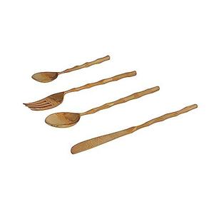 Juegos de cubiertos de oro de lujo modernos para hotel, restaurante, hogar y bodas, juegos de cubiertos de latón reutilizables. - Product Image 6