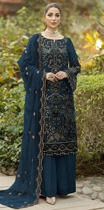 Collection de costumes de travail en fausse georgette lourde avec broderie Khatli - Product Image 5