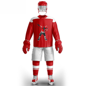 Uniforme de hockey sur glace 100% polyester personnalisé, ensembles de haute qualité, prix bas, respirant, tendance, uniforme de hockey sur glace pour hommes - Product Image 4