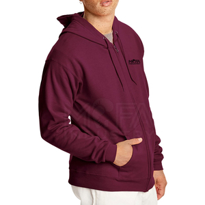 Sudadera con capucha y cremallera para hombre, 100% algodón, lisa, informal, con bordado personalizado, a la venta en Pakistán - Product Image 4