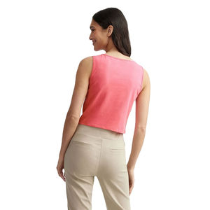 Camisetas sin mangas cortas de diseño personalizado de alta calidad para mujer, camiseta sin mangas personalizable en blanco, ligera y elegante, tejida por transferencia de calor - Product Image 5