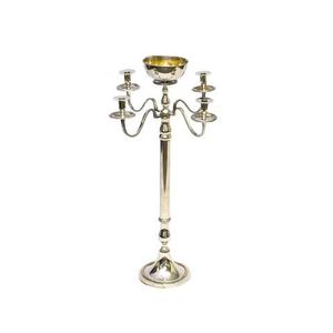 High Trending Silver Glossy Candelabra 5 Arms <b>Candle</b> Holder Home Hotel Villas and <b>Wedding</b> Decorative - Product Image 1