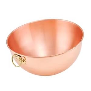 Bol à salade et à fruits en cuivre de qualité supérieure, bols décoratifs pour restaurants et tables à manger à domicile avec poignées en anneau - Product Image 6