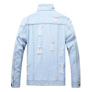High Street Style Denim Jacket Custom Ripped Stylish Regular Fit Winter Jeans Chaqueta de invierno para hombres - Product Image 2