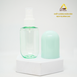 ขวดเครื่องสำอางพลาสติกรูปแคปซูลสีเขียวขนาด100มล. พร้อมฝาเกลียวที่เก็บของคุณภาพสูงสำหรับโทนเนอร์หมอกผลิตภัณฑ์ดูแลผิว - Product Image 2