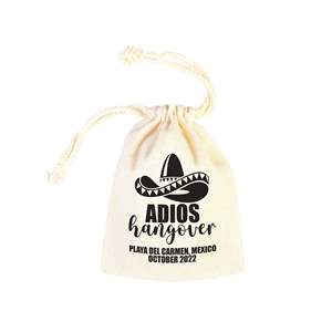 Bolsas de Algodón Orgánico Adios para Kit Antiresaca, Bolsa de Recuperación para Fiestas de Tela de Algodón Crudo, Logotipo Bordado, Serigrafía para Almacenamiento de Manualidades - Product Image 2