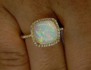 Élégante bague de cocktail vintage en argent sterling 925 plaqué or jaune opale de feu et accent de moissanite vendeur indien - Product Image 2