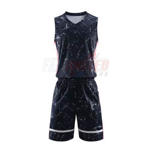 Ensemble de maillot et short de basket-ball pour hommes personnalisé, respirant, antibactérien, 100% polyester, uniforme d'équipe d'été - Product Image 1