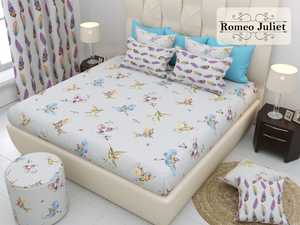 ผ้าปูที่นอนผ้าฝ้ายพิมพ์ลายสีเบจพร้อมปลอกหมอนที่เข้ากันเหมาะสำหรับร้านขายอุปกรณ์ตกแต่งบ้าน - Product Image 5