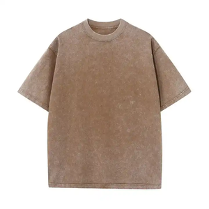 T-shirt uni de qualité supérieure 2025, délavé au soleil, pour streetwear unisexe, saison estivale, design personnalisé avec votre propre logo, t-shirts pour hommes - Product Image 5