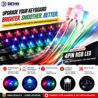 LED RGB à anode commune, diffuseur laiteux, 4 broches, 110°, forme de mamelon 3mm, 20mA, pour clavier mécanique