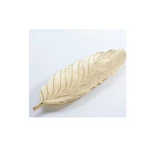 Fancy Design Kitchen & Table Top Aluminum Dish Leaf Shaped Copper Plated Tray & Platter for Serving and Decoration - Product Image 2