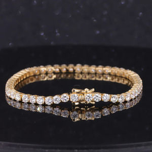 Bracelet à breloques de luxe en argent sterling 925, bijoux fins, avec moissanite taille brillant, plaqué or, style hip-hop, VVS - Product Image 6