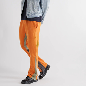 Pantalones anaranjados para hombre, ropa de calle de moda, algodón pesado, Terry, acampanados, con tela de alta calidad, novedad - Product Image 2