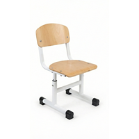 Chaise d'étudiant moderne ARSU à hauteur réglable avec pieds en T, revêtement en poudre, capuchons en plastique, siège en contreplaqué, structure métallique – Offre Spéciale pour l'école