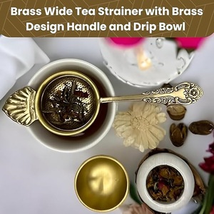ที่กรองชาด้ามยาวทำจากทองเหลืองพร้อมหม้อตักเมล็ดกาแฟช้อนสำหรับดื่มชากาแฟผง - Product Image 2