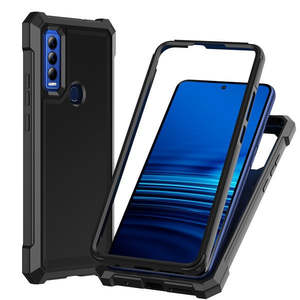 Cricket Ovation 3/At&T Motivate Max Étui en TPU épais peint avec cadre en PC noir - Product Image 1