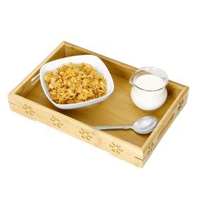 Plateau de service simple en bois de manguier, taille personnalisée, finition naturelle, logo personnalisé, utilisation à domicile, hôtel, restaurant, vente en gros, plateaux pour aliments et dîners - Product Image 1