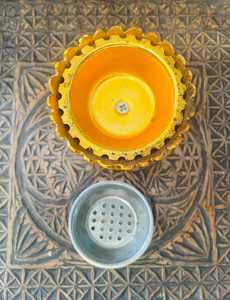 กระถางธูปโลหะสีทองดีไซน์ทำด้วยมือที่หรูหราเหมาะสำหรับฐานกลมอุปกรณ์เสริมบนโต๊ะ - Product Image 3