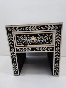 Timeless Modern Wooden Side Unit Adjustable Compact Storage Solution Artisan Bone Inlay Console Inspired Carving <b>Work</b> for School - Product Image 2