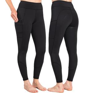 Shemax Equestrian 2023 Custom High Quality Horse Riding Tights Women's Black Equestrian <b>Leggings</b> <b>Phone</b> <b>Pocket</b> & Full Grip Seat - Product Image 2
