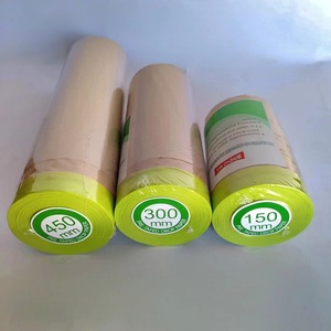Rouleau de papier de masquage pré-adhésif Film PE + Ruban Kraft Largeur 150-450mm Protection contre l'humidité pour la peinture automobile pour ateliers de carrosserie - Product Image 3
