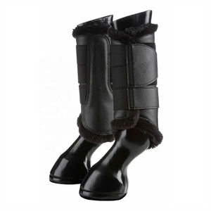 Botas de campana de cepillado de neopreno Prevención de lesiones de seguridad en las piernas Envolturas de caballo Transpirable Equitación ecuestre Equipo veterinario equino - Product Image 1