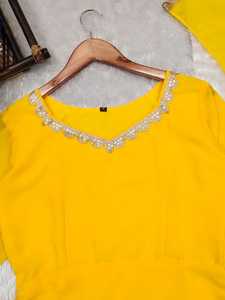 Conjunto Kurti de mujer más vendido, ropa India bordada moderna para la temporada festiva, decoración de encaje informal y Formal para el verano - Product Image 2