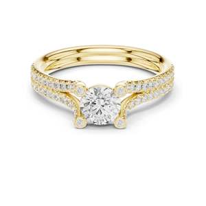 Bague de fiançailles en diamant de laboratoire rond brillant de 0,99 carat, clarté VVS-VS EF, or 18 carats, 14 carats, 10 carats et argent 925, rose, jaune - Product Image 3