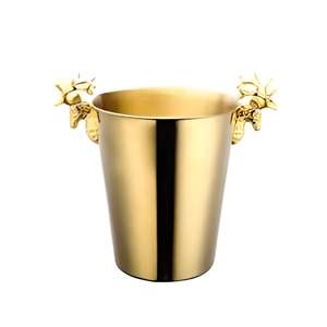 Refroidisseur à vin en cuivre martelé de luxe, grand seau à glace pour champagne sur pied, élégant bac à boissons en métal pour fête et mariage - Product Image 2