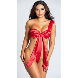 Emballage cadeau sexy design personnalisé de haute qualité costume fantaisie en satin rouge de Noël 1355 - Product Image 1
