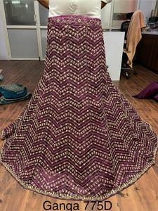 Filet de travail à paillettes lourd moderne longueur au sol Lehenga Choli femmes 3M Flair 2.5M quatre côtés Butti bordure brodée 1.2M Choli - Product Image 6