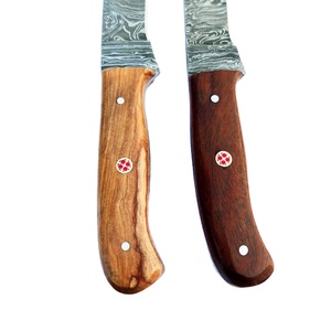 Cuchillo de emparejamiento de Chef de Damasco hecho a mano de 4 pulgadas de alta calidad, mango de madera, cuchillo de Chef de cocina afilado con Funda de cuero - Product Image 3