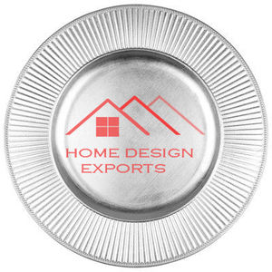 Vente chaude Argent Fini Plateau De Service Alimentaire Conception Martelée Forme Ronde En Aluminium Métal Chargeur Fini - Product Image 4