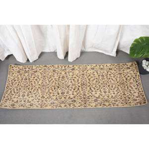 Classic Beige Brown 1.6 X 4.9ft Handmade Wool Fur Turkish <b>Rug</b> Rectangular Patchwork Design for Living Room <b>Bedroom</b> Hallway Latex - Product Image 2