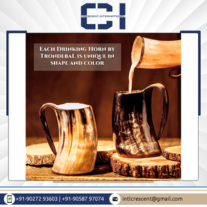 Meilleure vente d'usine directe de chope en corne de buffle tasse en céramique à boire de la bière Viking de haute qualité pour les fêtes - Product Image 2