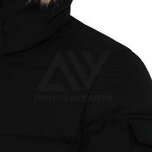 Chaqueta Acolchada Personalizada de Alta Calidad al por Mayor, Ligera, Impermeable, con Cuello Alto, Capucha, Transpirable, Rellena de Algodón - Product Image 4
