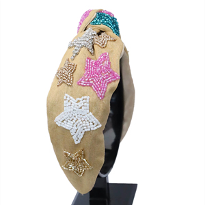 Lightweight Beaded <b>Star</b> <b>Headband</b> Multicolor Knot Hairband Women Girls Fashion Hair Accessories Fabric Boutique In 2026 - Product Image 1